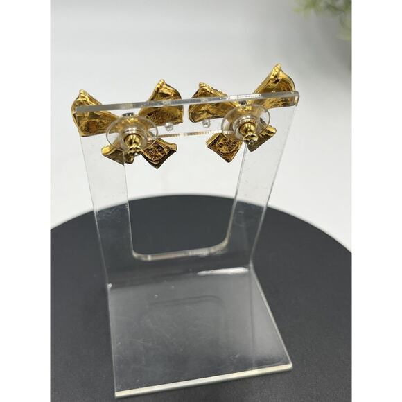 Kenneth Jay Lane for Avon Black Enamel Bow Pendant Enhancer‎ Clip Earrings Set - Picture 7 of 16